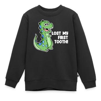 Dino Zahnlücke Kleinkind Milchzahn - Kinder Premium Organic Sweatshirt - Schwarz - Vorne - AI Model Kid Female (0cm)
