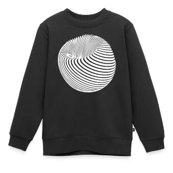 Geometrischer Kugel Körper mit Streifen - Kinder Premium Organic Sweatshirt - Schwarz - Vorne - AI Model Kid Female (0cm)