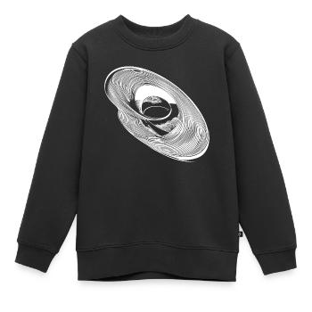 Ellipses de cercle géométrique Lignes paraboles - Sweat Premium enfant bio - noir - Devant - AI Model Kid Female (0cm)