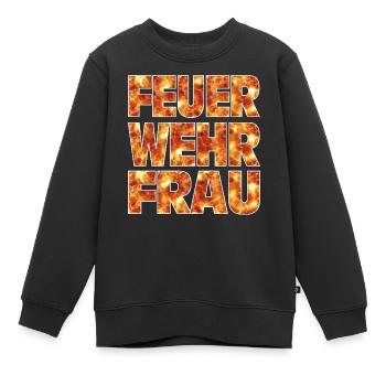 Feuerwehrfrau - Kinder Premium Organic Sweatshirt - Schwarz - Vorne - AI Model Kid Female (0cm)
