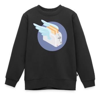 Grille-pain volant - Sweat Premium enfant bio - noir - Devant - AI Model Kid Female (0cm)