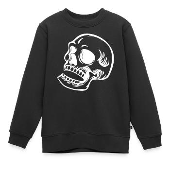 Totenkopf Halloween Schädel - Kinder Premium Organic Sweatshirt - Schwarz - Vorne - AI Model Kid Female (0cm)