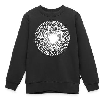 Illusion de ligne circulaire optique optique géométrique 3D - Sweat Premium enfant bio - noir - Devant - AI Model Kid Female (0cm)