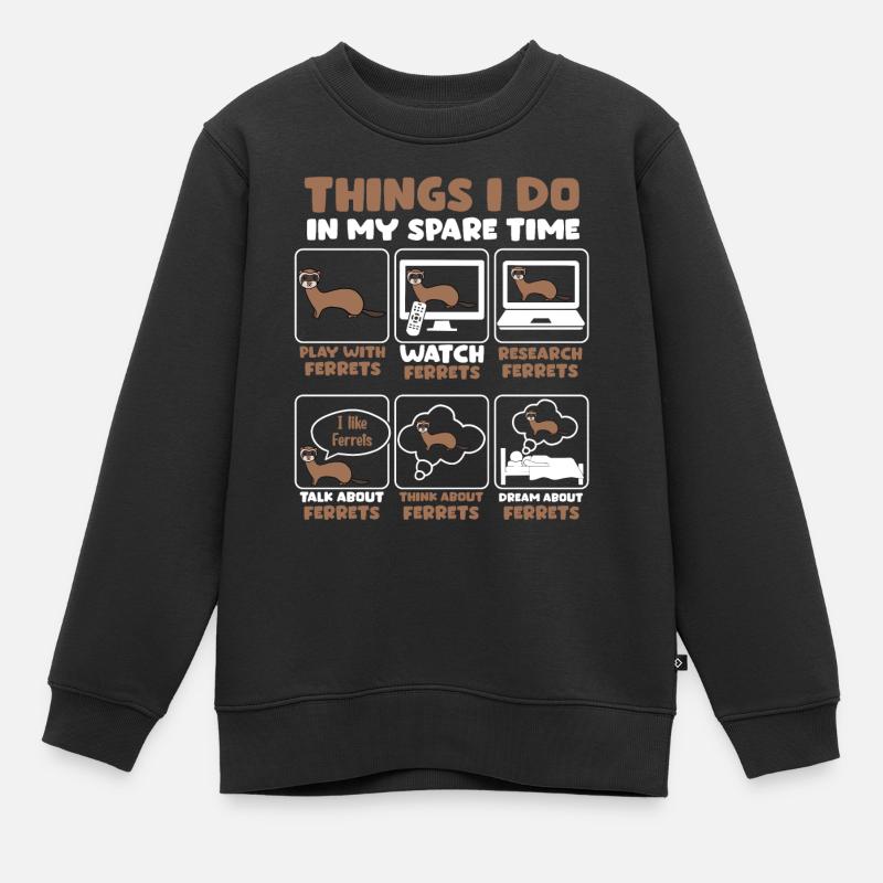 Frettchen - Kinder Premium Organic Sweatshirt - Schwarz