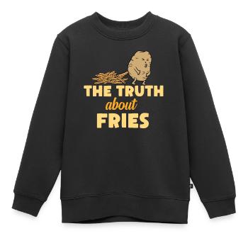 Pommes - Kinder Premium Organic Sweatshirt - Schwarz - Vorne - AI Model Kid Female (0cm)