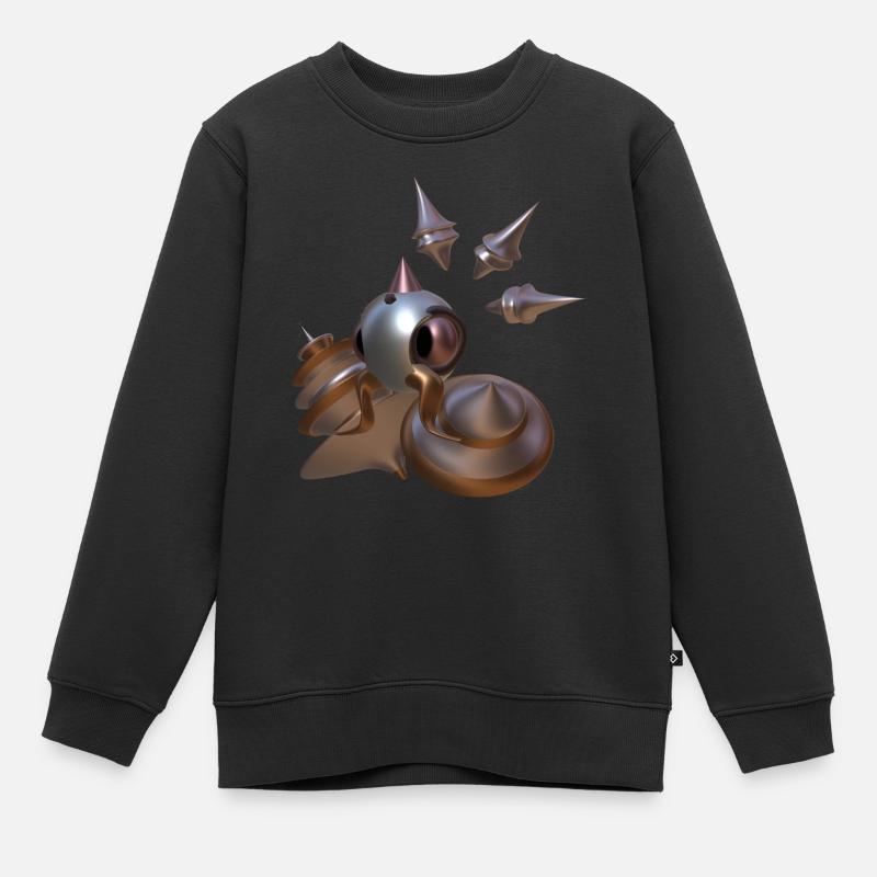 Alien Roboter - Kinder Premium Organic Sweatshirt - Schwarz