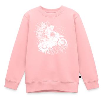 Motorrad Tattoo Splash Rennsport Style - Kinder Premium Organic Sweatshirt - Rosa - Vorne - AI Model Kid Female (0cm)