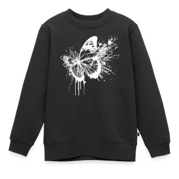 Splash Tattoo Tinte Schmetterling - Kinder Premium Organic Sweatshirt - Schwarz - Vorne - AI Model Kid Female (0cm)