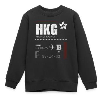 Hongkong-Flughafen-Tag - Kinder Premium Organic Sweatshirt - Schwarz - Vorne - AI Model Kid Female (0cm)