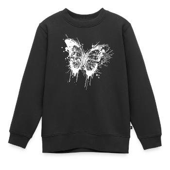 Tattoo Tinte Splash Schmetterling - Kinder Premium Organic Sweatshirt - Schwarz - Vorne - AI Model Kid Female (0cm)