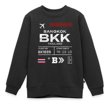 Etikett des Flughafens Bangkok - Kinder Premium Organic Sweatshirt - Schwarz - Vorne - AI Model Kid Female (0cm)