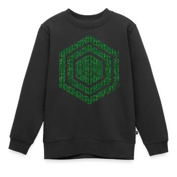 Hexagon-Programmierung Programmierer Codierung geometrisch - Kinder Premium Organic Sweatshirt - Schwarz - Vorne - AI Model Kid Female (0cm)