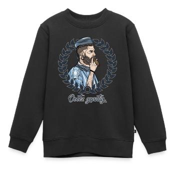 Rieser Grantler // Illustration - Kinder Premium Organic Sweatshirt - Schwarz - Vorne - AI Model Kid Female (0cm)