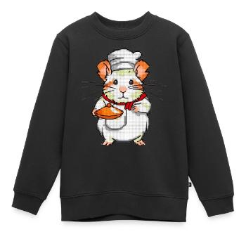 Hamster als Meisterkoch hat lecker gekocht - Kinder Premium Organic Sweatshirt - Schwarz - Vorne - AI Model Kid Female (0cm)
