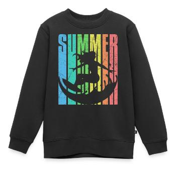 Summer Surfergirl vintage 2023 - Kinder Premium Organic Sweatshirt - Schwarz - Vorne - AI Model Kid Female (0cm)