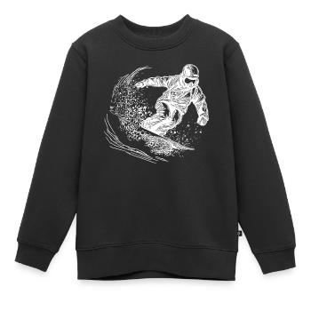 Poudreuse Ski de neige Hors route Style extérieur - Sweat Premium enfant bio - noir - Devant - AI Model Kid Female (0cm)