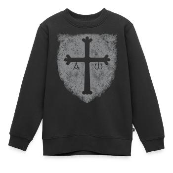 Asturien GRAU - Kinder Premium Organic Sweatshirt - Schwarz - Vorne - AI Model Kid Female (0cm)