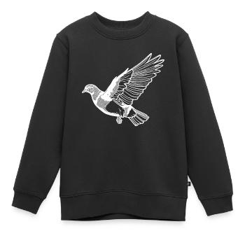 Joli pigeon volant sur de larges ailes - Sweat Premium enfant bio - noir - Devant - AI Model Kid Female (0cm)