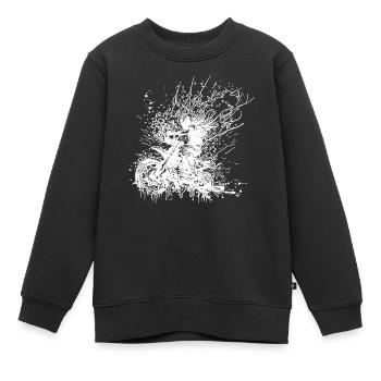 Bikerin Splash Style Geländefahrt - Kinder Premium Organic Sweatshirt - Schwarz - Vorne - AI Model Kid Female (0cm)