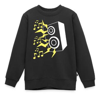 Haut parleur et musique - Sweat Premium enfant bio - noir - Devant - AI Model Kid Female (0cm)
