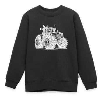 Schwere Landmaschine Feld Motor Schlepper - Kinder Premium Organic Sweatshirt - Schwarz - Vorne - AI Model Kid Female (0cm)