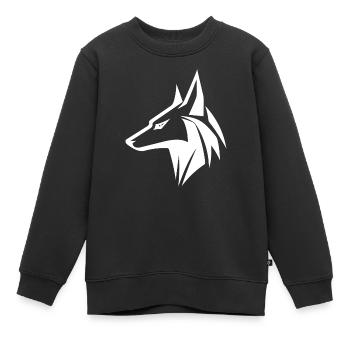 Noble Wolf Head Portrait Style de tatouage - Sweat Premium enfant bio - noir - Devant - AI Model Kid Female (0cm)