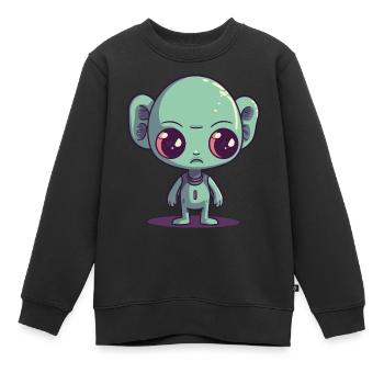 Alien - Sweat Premium enfant bio - noir - Devant - AI Model Kid Female (0cm)