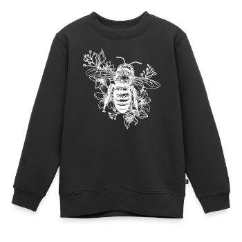 Fleissige Honigbiene auf einer Blumen Blüte - Kinder Premium Organic Sweatshirt - Schwarz - Vorne - AI Model Kid Female (0cm)