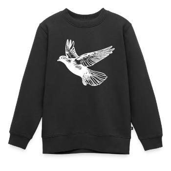 Flying carrier pigeon with large wings - Kids Premium Organic Sweatshirt - black - Front - AI Model Kid Female (0cm)