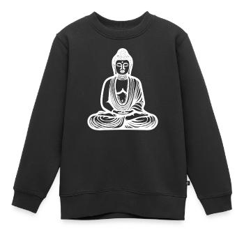 Tiefe Meditation Buddha Porträt spirituelle Natur - Kinder Premium Organic Sweatshirt - Schwarz - Vorne - AI Model Kid Female (0cm)