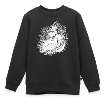 Motorradfahrer Road-Trip Splash Biker Style - Kinder Premium Organic Sweatshirt - Schwarz - Vorne - AI Model Kid Female (0cm)
