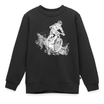 Radfahrer Mountainbiker Regen Schlamm Abfahrt - Kinder Premium Organic Sweatshirt - Schwarz - Vorne - AI Model Kid Female (0cm)