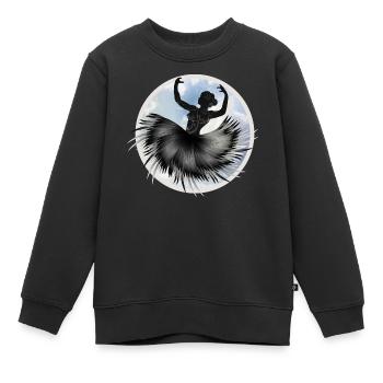 Danseur de ballet dansant dans les nuages avec un plumage - Sweat Premium enfant bio - noir - Devant - AI Model Kid Female (0cm)