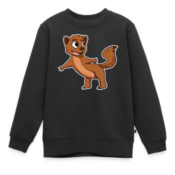 Wiesel Marder - Kinder Premium Organic Sweatshirt - Schwarz - Vorne - AI Model Kid Female (0cm)