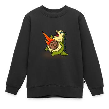 Earth Strike Big Bang Dino Design - Sweat Premium enfant bio - noir - Devant - AI Model Kid Female (0cm)