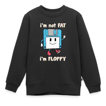 Floppy Disk Witz Joke - Kids Premium Organic Sweatshirt - black - Front - AI Model Kid Female (0cm)
