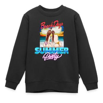 Journées à la plage - Sweat Premium enfant bio - noir - Devant - AI Model Kid Female (0cm)