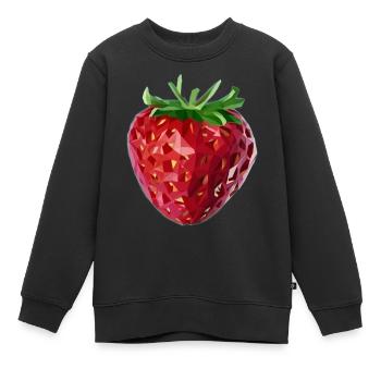 Facettierte Erdbeere - Kinder Premium Organic Sweatshirt - Schwarz - Vorne - AI Model Kid Female (0cm)