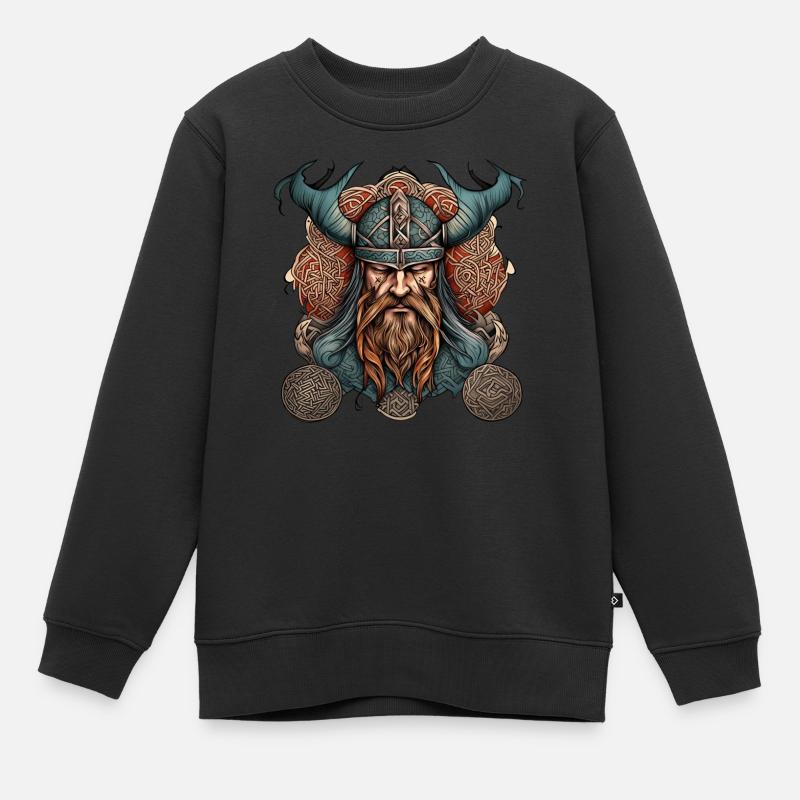Wikinger - Kinder Premium Organic Sweatshirt - Schwarz