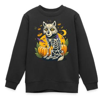 Halloween Wolfartiger Skelett - Kinder Premium Organic Sweatshirt - Schwarz - Vorne - AI Model Kid Female (0cm)