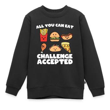 Fast Food Wettessen - Kinder Premium Organic Sweatshirt - Schwarz - Vorne - AI Model Kid Female (0cm)