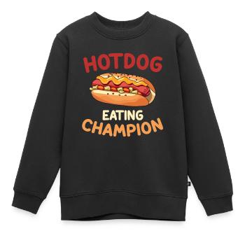 Hot-dog - Sweat Premium enfant bio - noir - Devant - AI Model Kid Female (0cm)