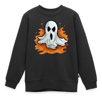 Unheimlicher Geist mit gruseligem Gesicht - Kinder Premium Organic Sweatshirt - Schwarz - Vorne - AI Model Kid Female (0cm)
