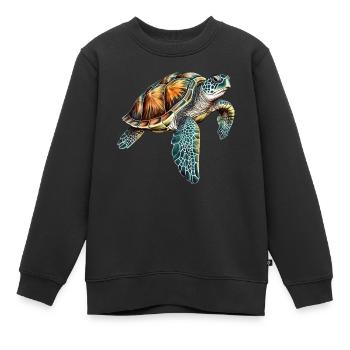 Conception sous-marine de tortue pour les plongeurs - Sweat Premium enfant bio - noir - Devant - AI Model Kid Female (0cm)