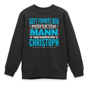 Christoph Name Design - Kinder Premium Organic Sweatshirt - Schwarz - Vorne - AI Model Kid Female (0cm)