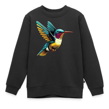 Colibri - Sweat Premium enfant bio - noir - Devant - AI Model Kid Female (0cm)