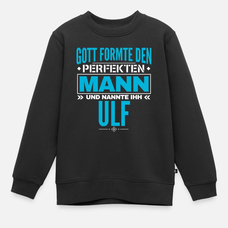 Ulf Name Design - Kinder Premium Organic Sweatshirt - Schwarz