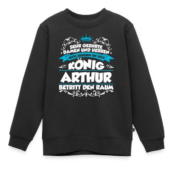 Arthur Name Design - Kinder Premium Organic Sweatshirt - Schwarz - Vorne - AI Model Kid Female (0cm)