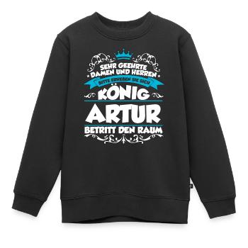 Artur Name Design - Kinder Premium Organic Sweatshirt - Schwarz - Vorne - AI Model Kid Female (0cm)