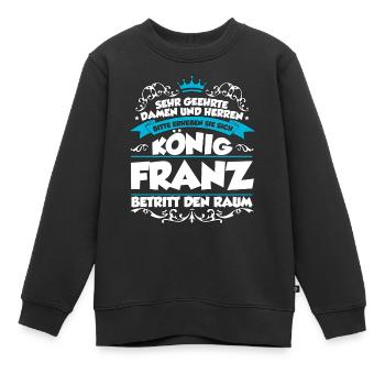 Franz Name Design - Kinder Premium Organic Sweatshirt - Schwarz - Vorne - AI Model Kid Female (0cm)